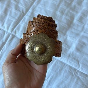 vintage flower western leather belt